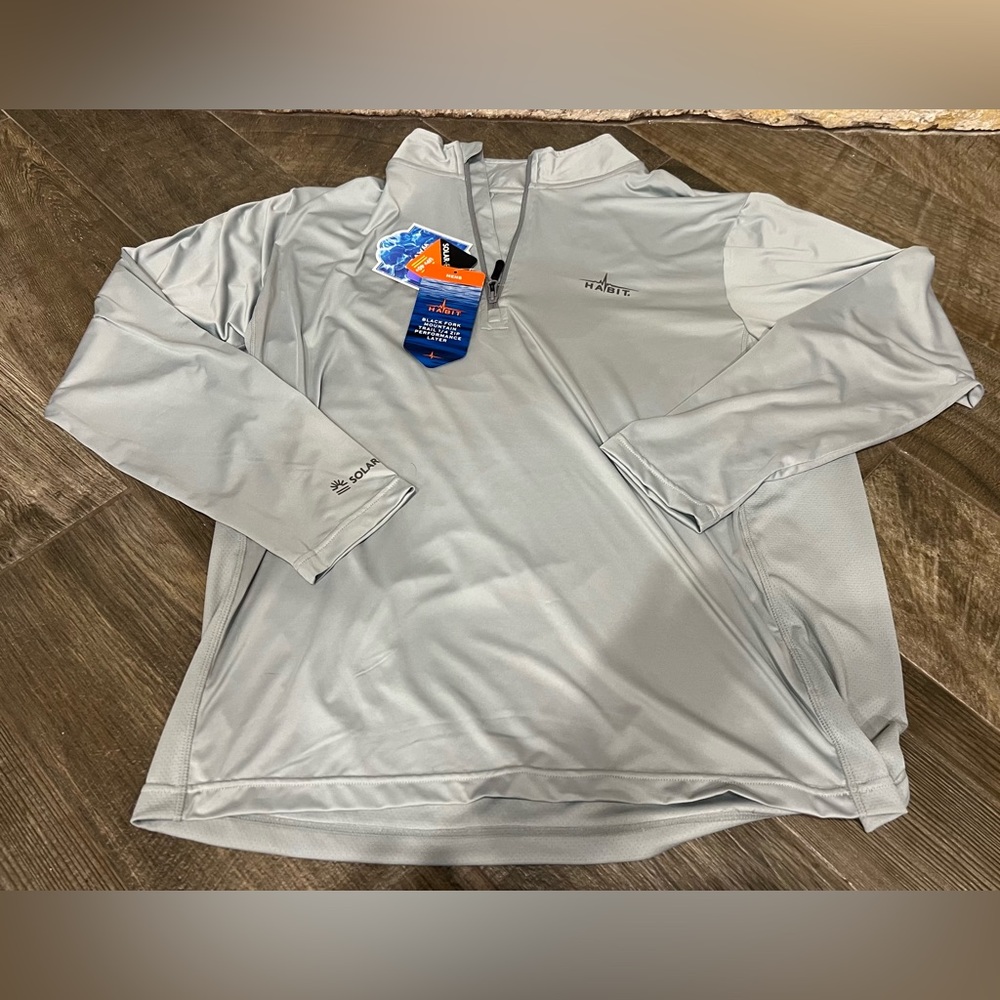 Habit Performance Men’s XL Gray Fork Mountain Trail 1/4 Zip Outdoor - UV Protect